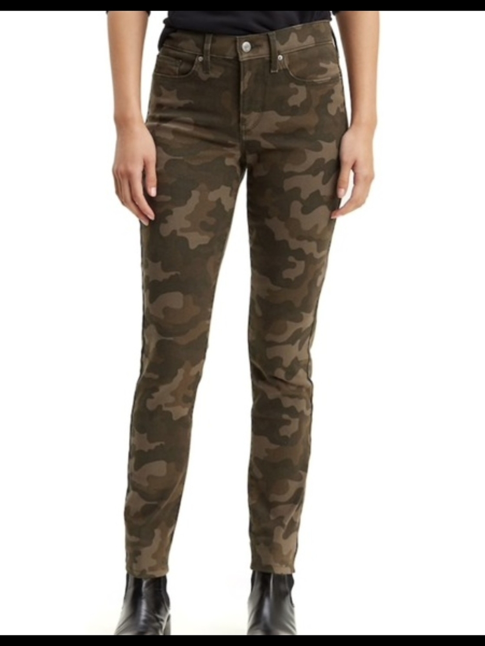 Camo Skinny Jeans - Olive & Brown